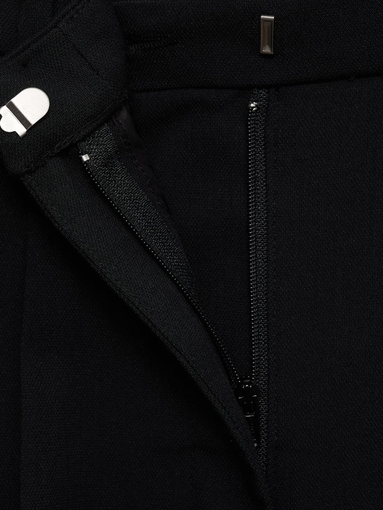 Mango Black Straight Fit Pleated Trousers - Image 6 of 6 Mango Black Straight Fit Pleated Trousers - Image 6 of 6