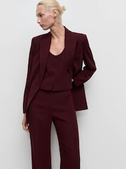 Mango Red Tailored Trousers - Image 3 of 5