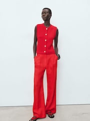 Mango Red Winneba Waistcoat - Image 1 of 6