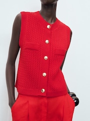 Mango Red Winneba Waistcoat - Image 4 of 6