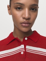 Mango Red Short-Sleeved Polo-Neck Sweater - Image 2 of 4