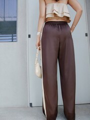 Mango Purple Contrast Stripe Straight Trousers - Image 2 of 5