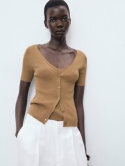 Mango Brown Mixed Ribbed Sweater - Image 2 of 6