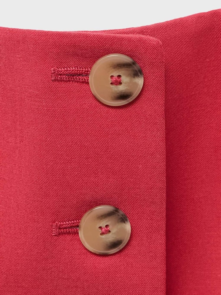 Mango Red Linen-Blend Suit Waistcoat - Image 7 of 7 Mango Red Linen-Blend Suit Waistcoat - Image 7 of 7