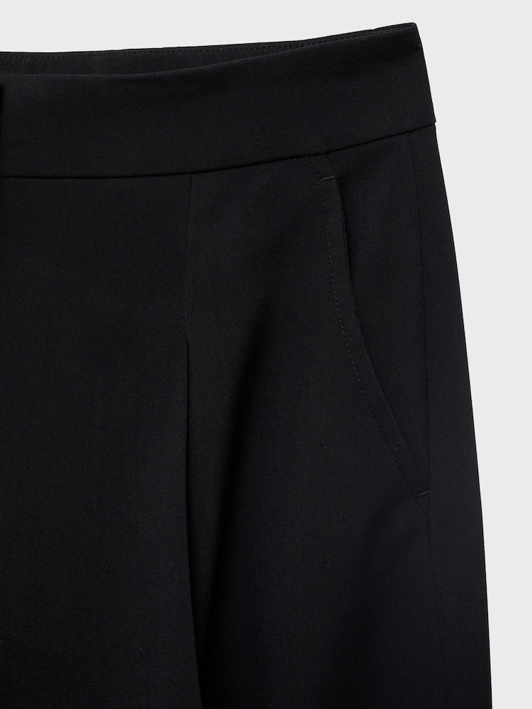 Mango Black Pleated Wide Leg Trousers - Image 8 of 8