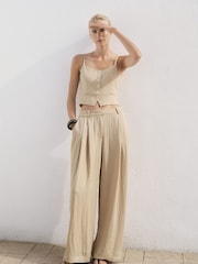 Mango Brown Lyocell Suit Waistcoat - Image 1 of 7