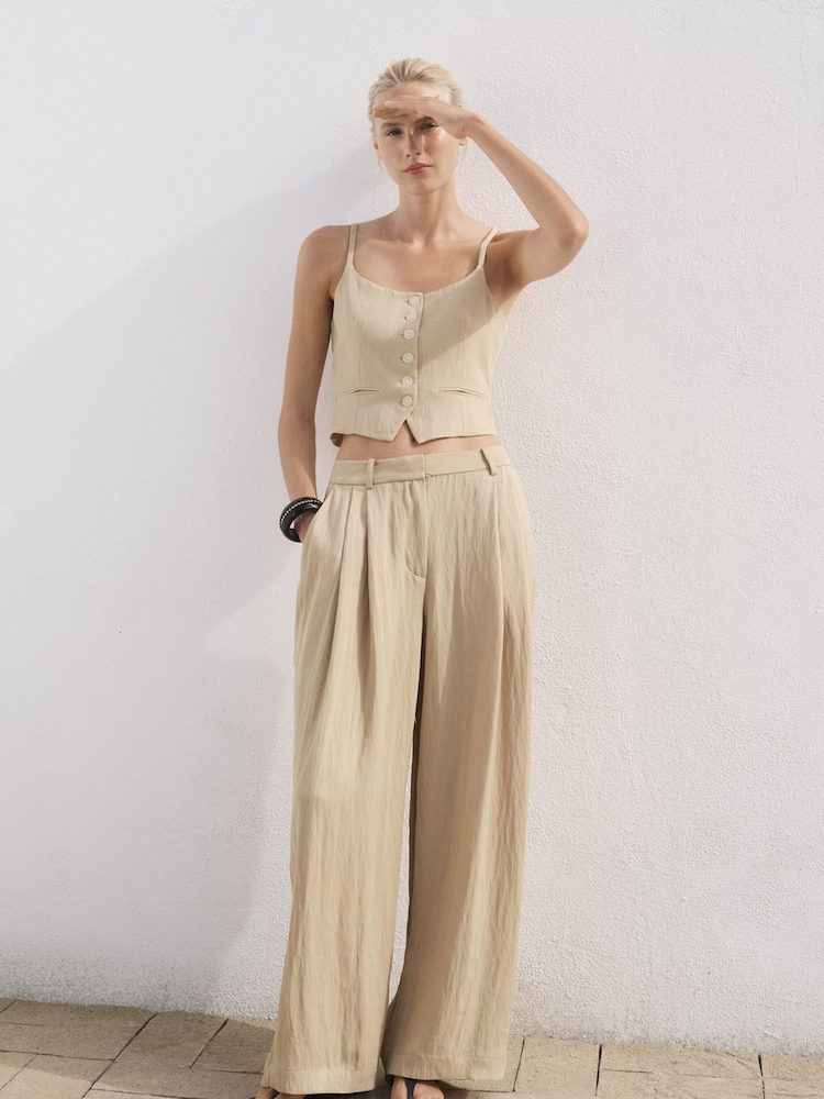 Mango Brown Lyocell Suit Waistcoat - Image 1 of 7