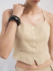 Mango Brown Lyocell Suit Waistcoat - Image 2 of 7