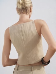 Mango Brown Lyocell Suit Waistcoat - Image 5 of 7