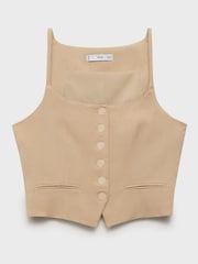 Mango Brown Lyocell Suit Waistcoat - Image 6 of 7