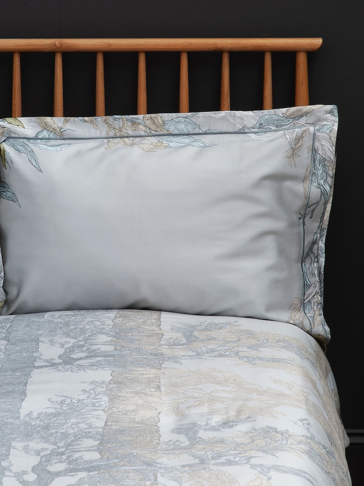 Timorous Beasties Set of 2 Lichen Green Norwegian Wood 220 Thread Count Pillowcases - Image 1 of 7 Timorous Beasties Set of 2 Lichen Green Norwegian Wood 220 Thread Count Pillowcases - Image 1 of 7
