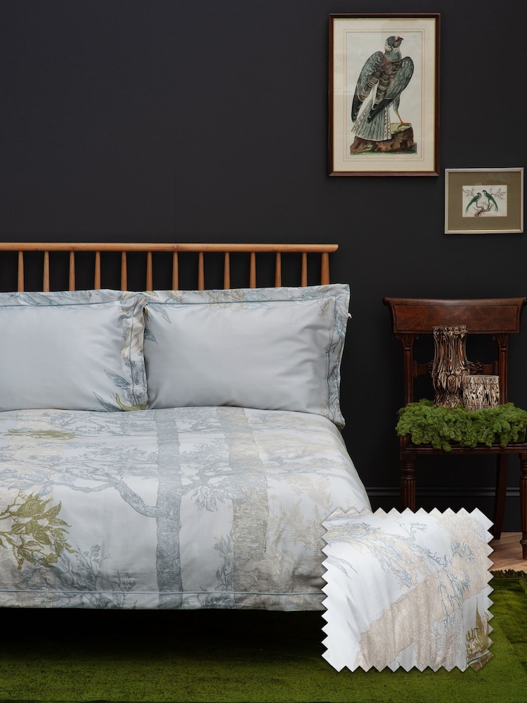 Timorous Beasties Lichen Green Norwegian Wood 220 Thread Count Duvet Cover and Pillowcase Set - Image 1 of 7 Timorous Beasties Lichen Green Norwegian Wood 220 Thread Count Duvet Cover and Pillowcase Set - Image 1 of 7
