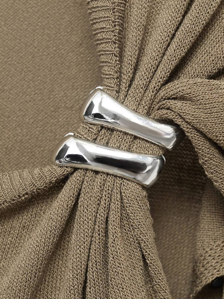 Mango Grey Fine-Knit Sweater With Metallic Detail - Image 6 of 6
