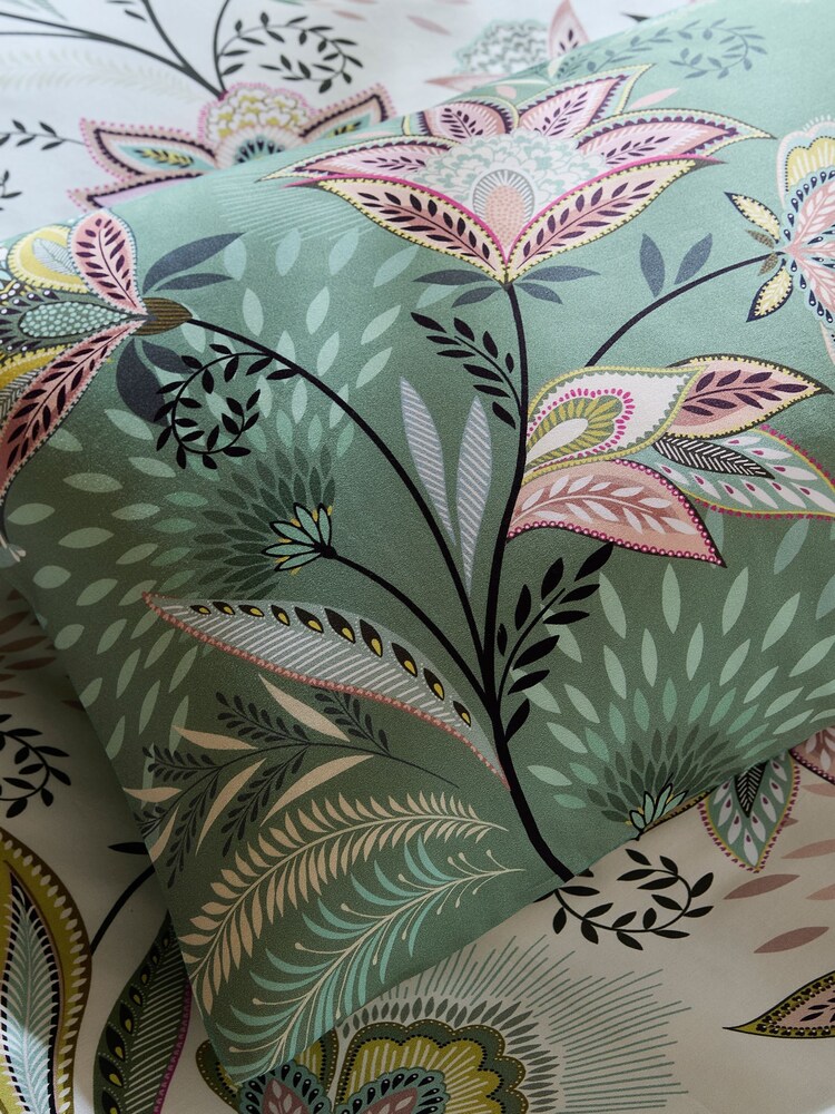 Sara Miller Navy or Light Mink Pink Passiflora 220 Thread Count Duvet Cover and Pillowcase Set - Image 11 of 11 Sara Miller Navy or Light Mink Pink Passiflora 220 Thread Count Duvet Cover and Pillowcase Set - Image 11 of 11