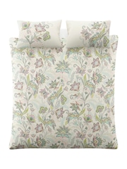 Sara Miller Navy or Light Mink Pink Passiflora 220 Thread Count Duvet Cover and Pillowcase Set - Image 5 of 11