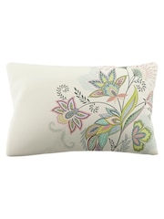 Sara Miller Navy or Light Mink Pink Passiflora 220 Thread Count Duvet Cover and Pillowcase Set - Image 9 of 11