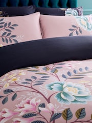 Sara Miller Deep Olive Green Oriental Blossom 220 Thread Count Duvet Cover and Pillowcase Set - Image 3 of 10