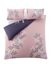 Sara Miller Deep Olive Green Oriental Blossom 220 Thread Count Duvet Cover and Pillowcase Set - Image 4 of 10