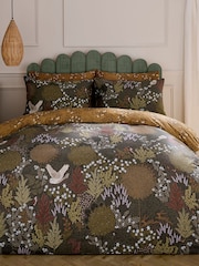 Sara Miller Light Stone or Sage Green Owl Forest 220 Thread Count Duvet Cover and Pillowcase Set - Image 1 of 10