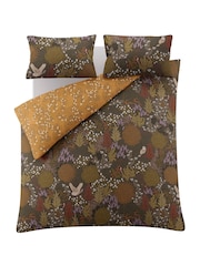 Sara Miller Light Stone or Sage Green Owl Forest 220 Thread Count Duvet Cover and Pillowcase Set - Image 4 of 10