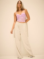 Victoria's Secret Pink Hushed Lilac Purple Sequin Lace Corset - Image 3 of 3