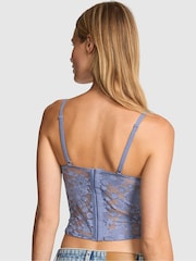Victoria's Secret Pink Dusty Iris Blue Sequin Lace Corset - Image 2 of 3