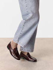 Whistles Red Slim Manny Loafers - Image 1 of 5