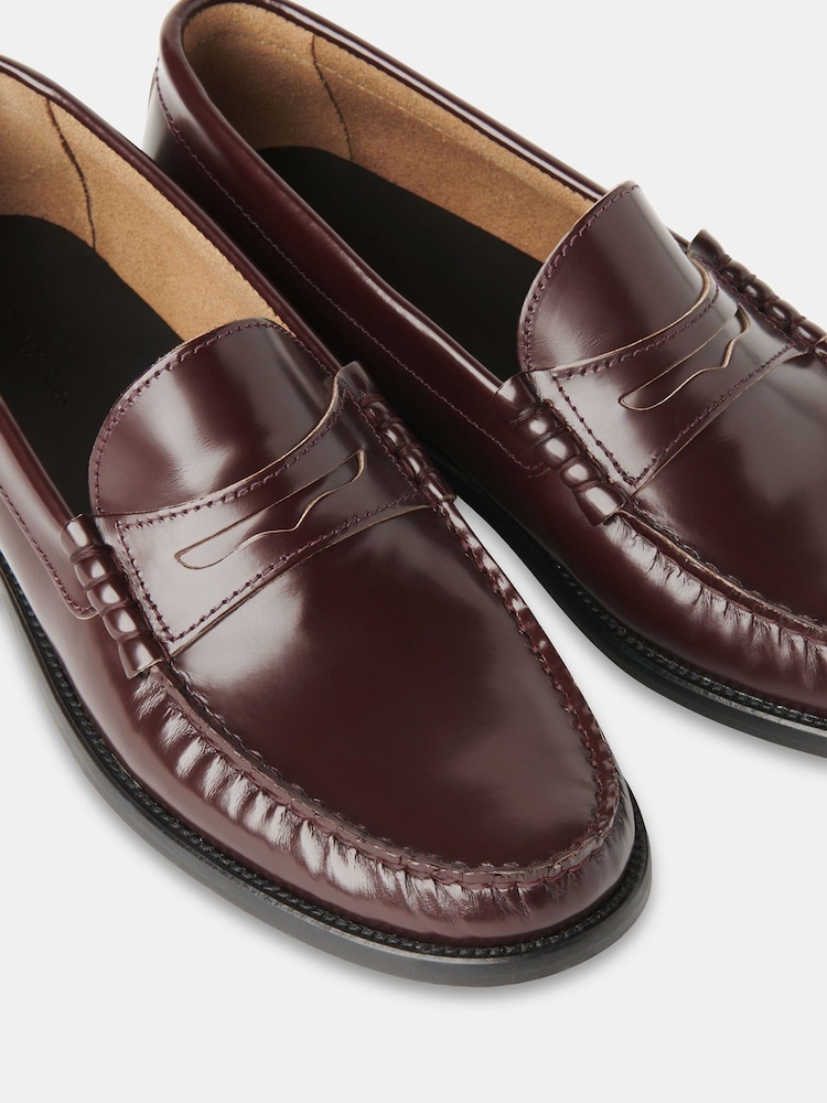 Whistles Red Slim Manny Loafers - Image 5 of 5