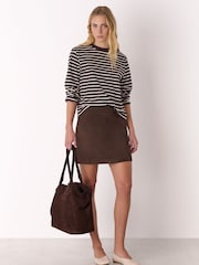 Whistles Brown Stripe Cotton Jersey - Image 3 of 5