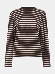 Whistles Brown Stripe Cotton Jersey - Image 5 of 5