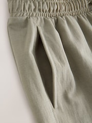 Sage Green Woven Look Wide Leg Trousers - Image 6 of 7