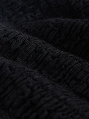 Black Texture Short Sleeved Scoop Neck Top - Image 8 of 8