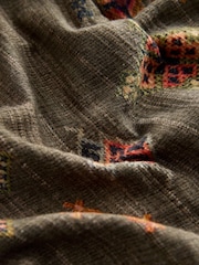 Khaki Print National Trust x Next Sleeve Notch Neck Bubblehem T-Shirt - Image 8 of 8