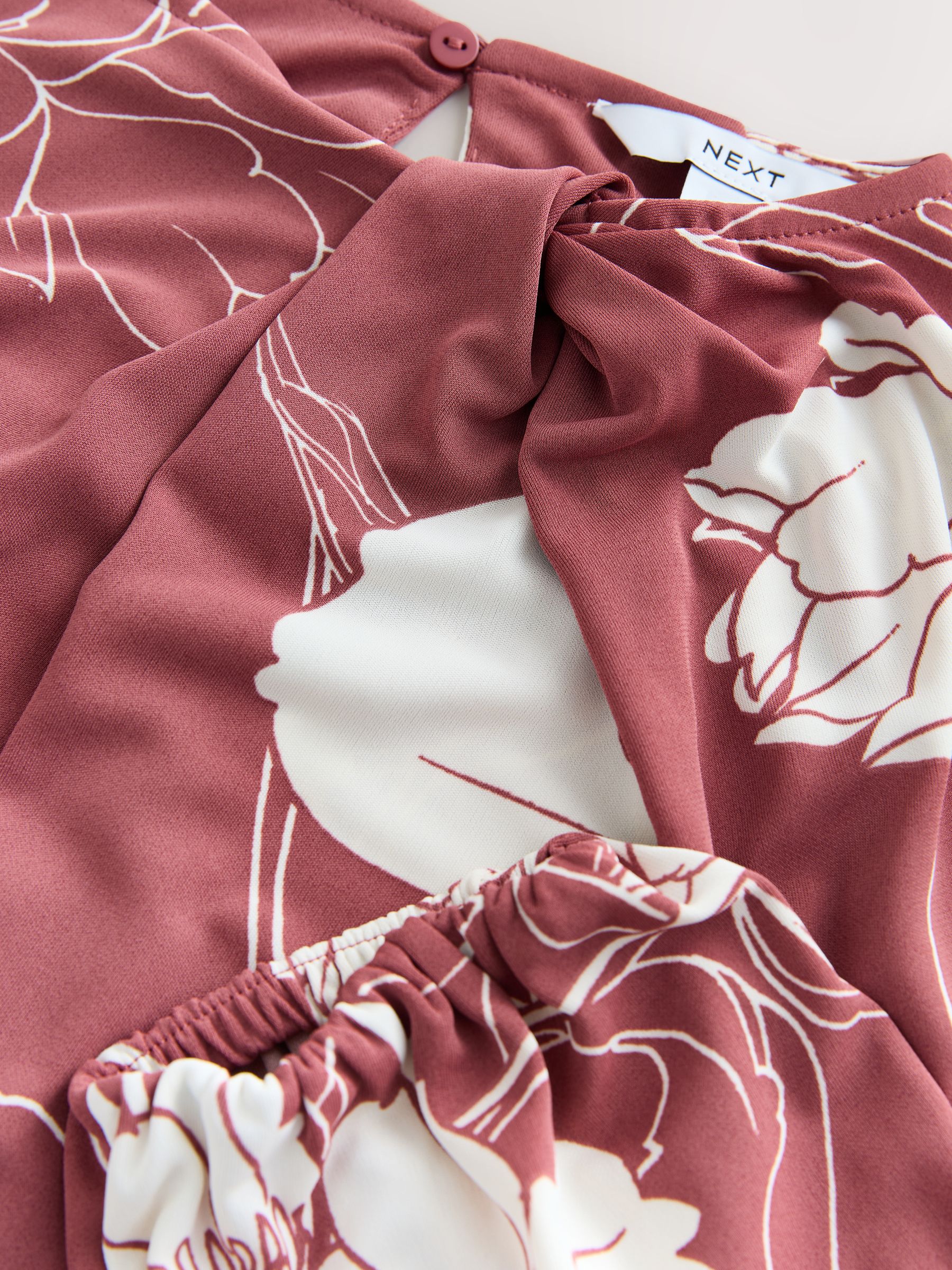 Buy Rose Floral Print Twist Neck Long Sleeve Blouse from Next Canada