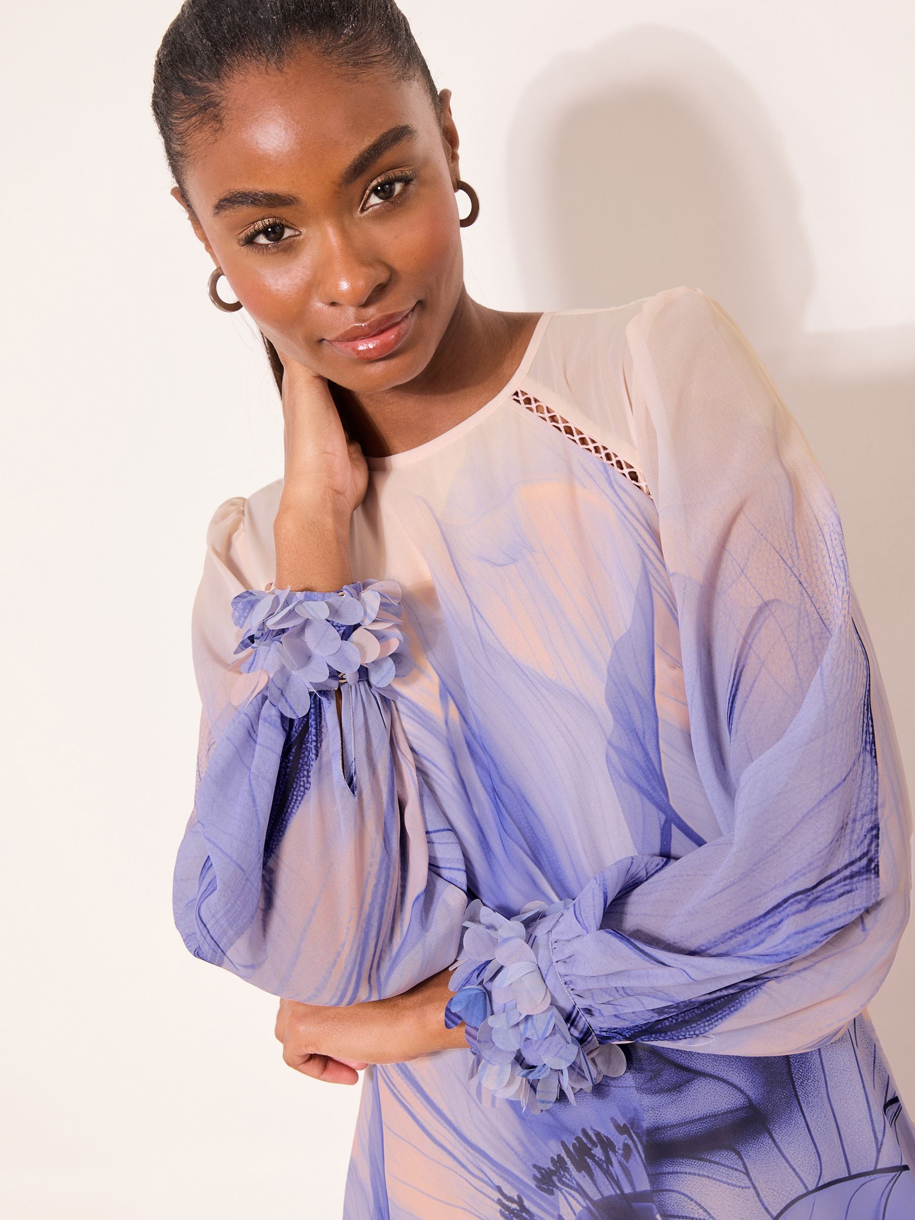 Buy Lipsy Navy Floral Print Long Sleeve Midi Dress from Next Romania