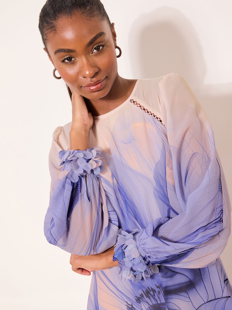 Lipsy Navy Diamante Detail Side Split Hem Midi Dress - Image 2 of 5