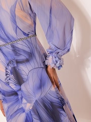 Lipsy Navy Diamante Detail Side Split Hem Midi Dress - Image 4 of 5