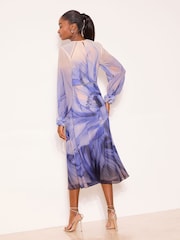 Lipsy Navy Diamante Detail Side Split Hem Midi Dress - Image 5 of 5