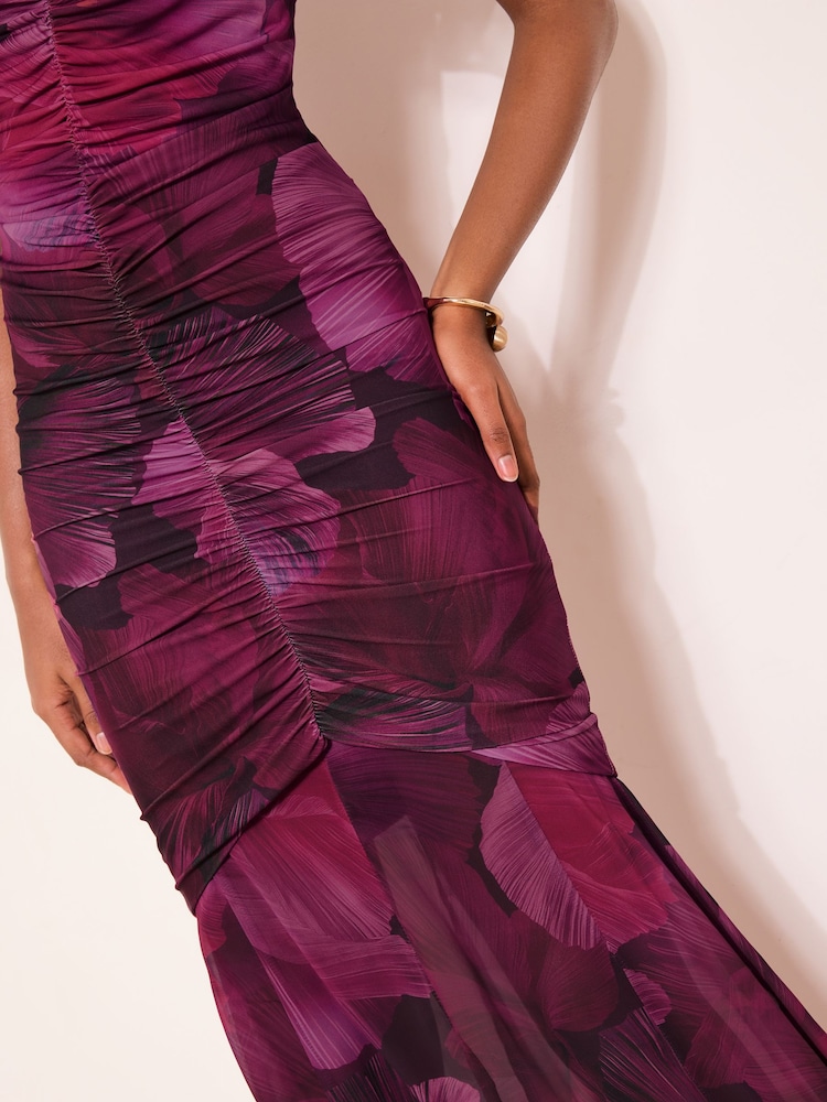 Lipsy Blomsterprint Ruched Mesh Maxikjole - Bilde 2 av 4 Lipsy Blomsterprint Ruched Mesh Maxikjole - Bilde 2 av 4