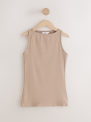 Chocolate Brown Cotton Rich Boat Neck Vests 3 Pack - Image 8 of 11