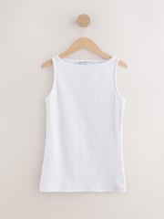 Khaki Green Cotton Rich Boat Neck Vests 3 Pack - Image 3 of 6