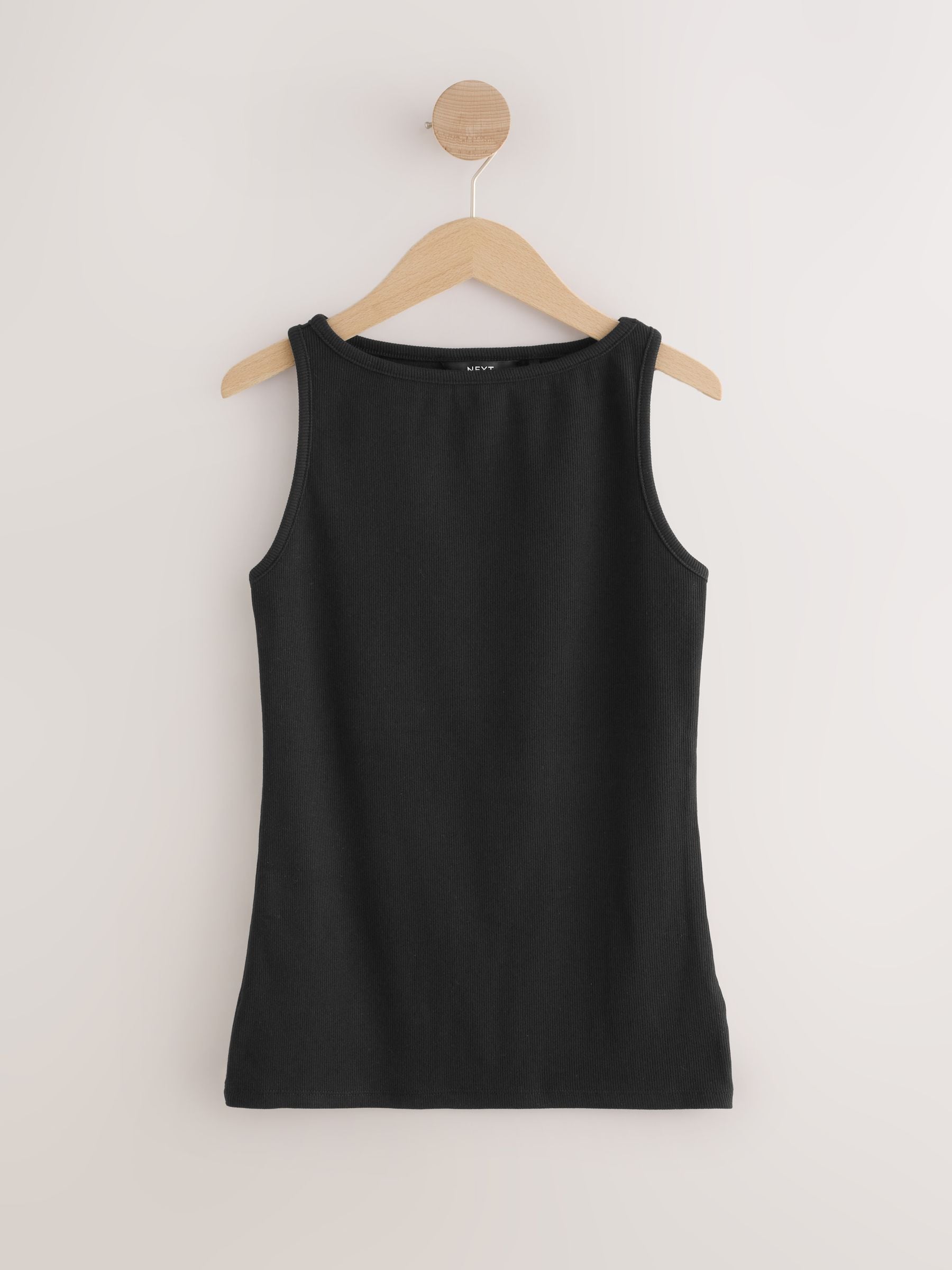 Buy Khaki Green Cotton Rich Boat Neck Vests 3 Pack from the Next