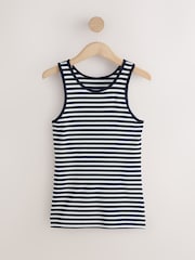 Navy Cotton Rib High Neck Vests 2 Pack - Image 2 of 11