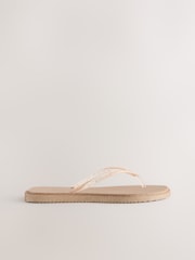 Rose Gold Glitter Square Toe Flip Flops - Image 7 of 10