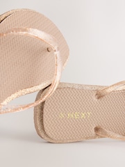 Rose Gold Glitter Square Toe Flip Flops - Image 9 of 10