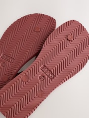 Red Printed Square Toe Flip Flops - Image 5 of 5