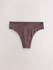 Berry Red High Waisted Thong Modal and Mesh Knickers 3 Pack - Image 5 of 10