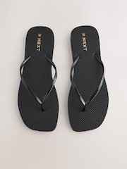 Black Square Toe Flip Flops - Image 1 of 10