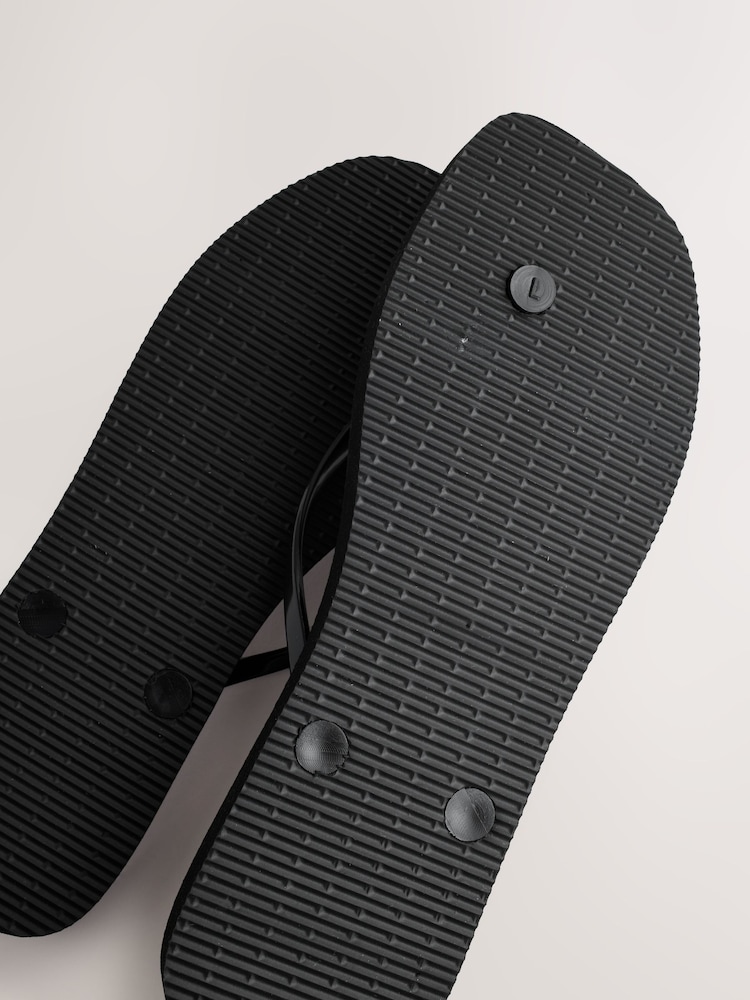 Black Square Toe Flip Flops - Image 8 of 8