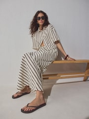 Chocolate Brown Self. Flip Flops - Image 1 of 4